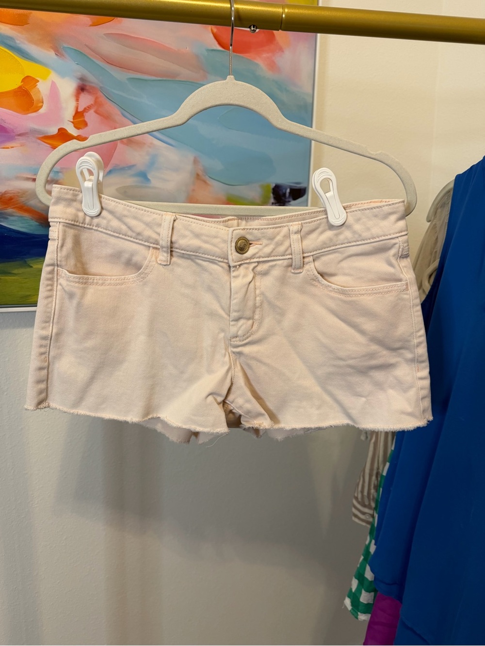 LC Lauren Conrad Pale Blush Denim Cutoff Shorts Size 8